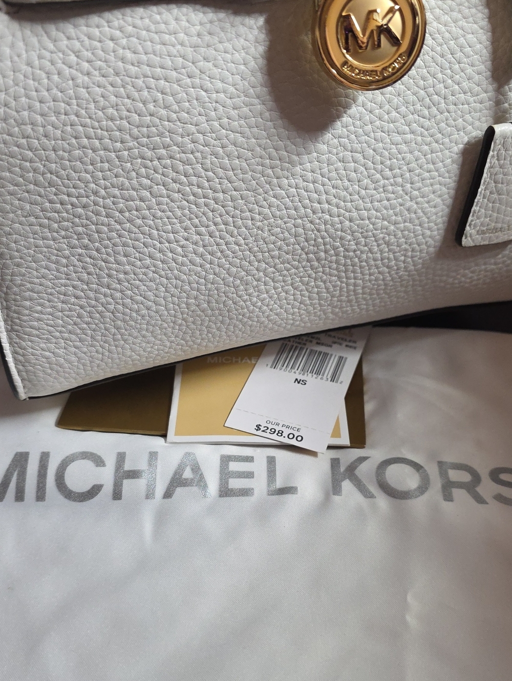 Michael Kors White Pebbled Leather Crossbody Hamilton Traveler Nwt - Picture 5 of 16